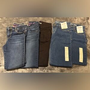 5 Pair Girls Jeans Size 8 Cat & Jack Children’s Place Jordache Blue Black